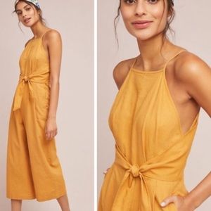 Greylin Golden Linen Jumpsuit